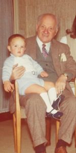 Jack-Fairston Joseph (Jack) Fairston, with our current MD (Miles Fairston), his grandson, on his knee.